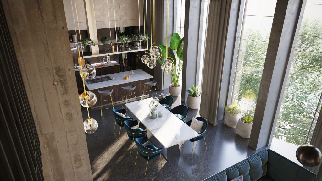 Luxury Real Estate Rendering Kitchen interior