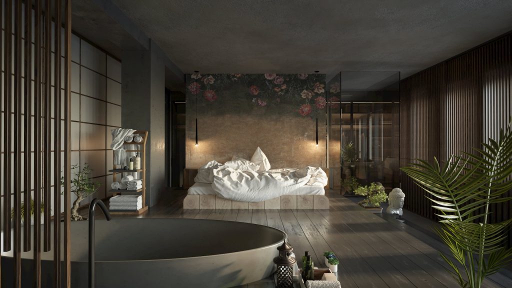 Architectural 3d Rendering Japanese interior