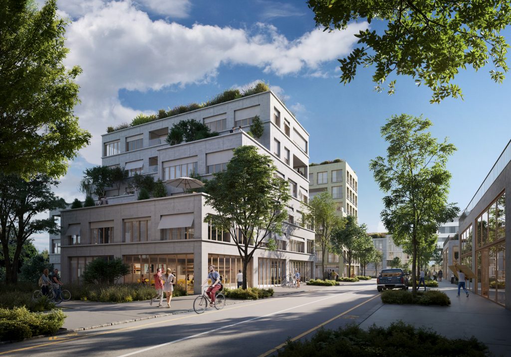 Sunny architectural visualization for a residential building in Paris, France