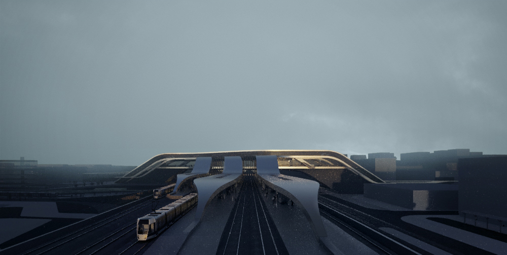 Amazing architectural visualization project for Rail Baltica alongside Zaha Hadid Architects Sunset